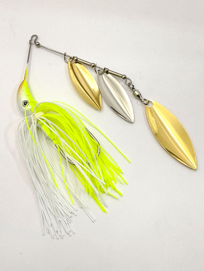 ProSeries Thr3 Star Spinnerbait - Chartreuse/White