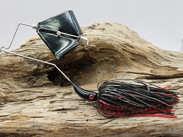 Buzzbait - Black / Red - Black- Blade